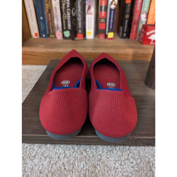 Rothys The Point Ballet Flats Womens 8 Red Knit Fabric Casual Comfort Shoes - Picture 2 of 7